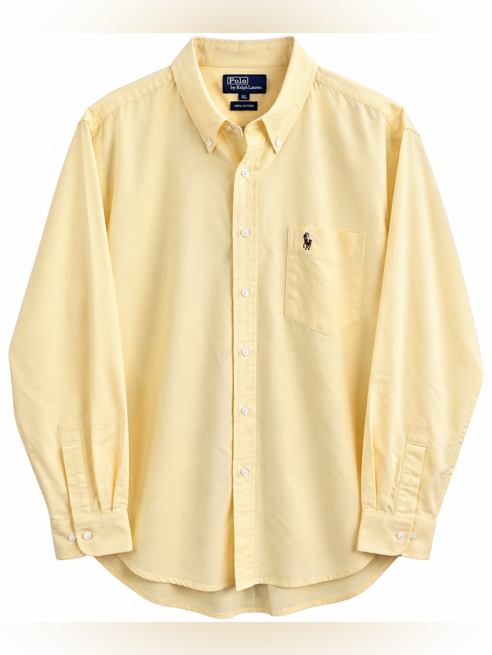 Polo Ralph Lauren Men’s XL Yellow Oxford Button Down Shirt 100% Cotton Pony